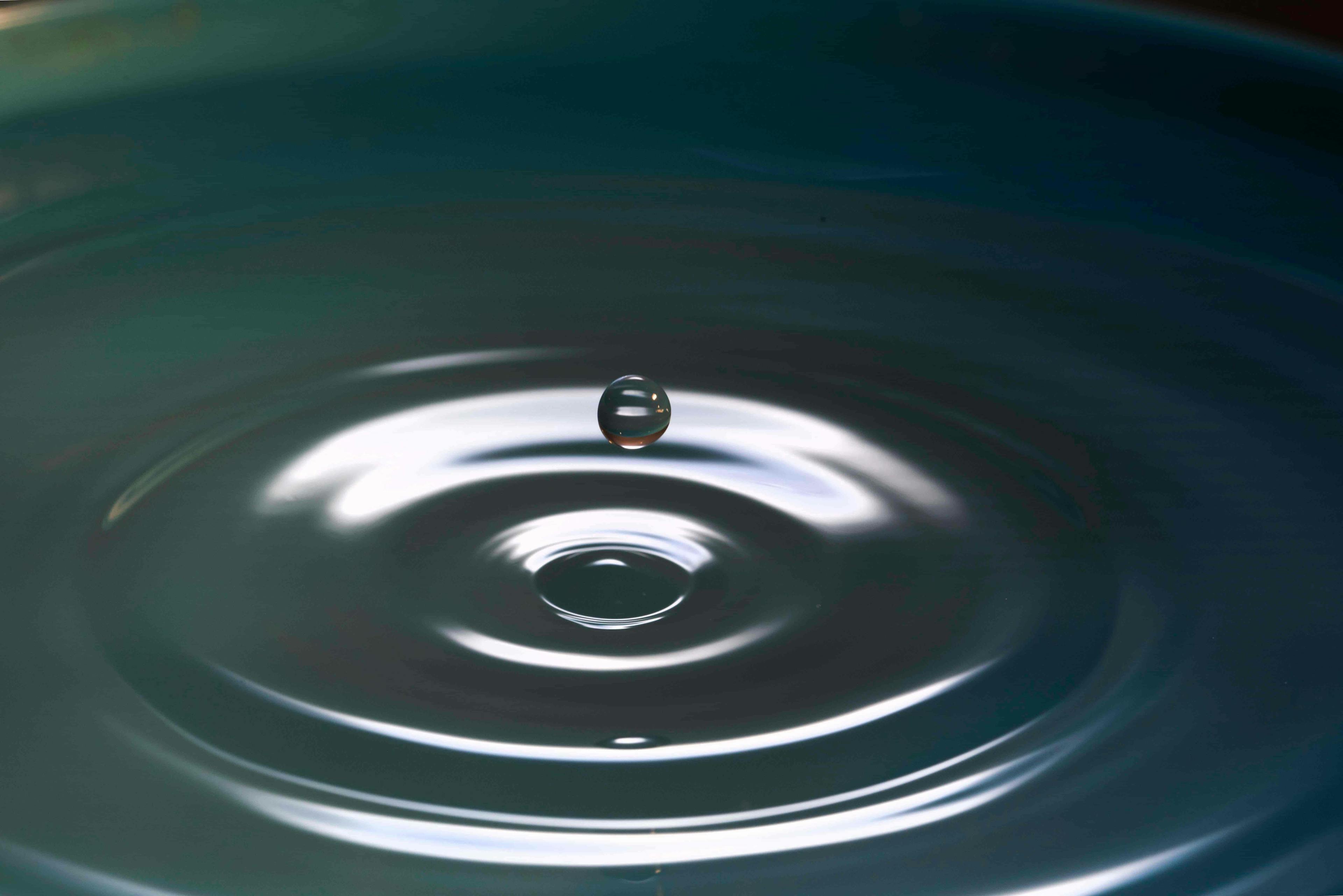 water droplet rippling
